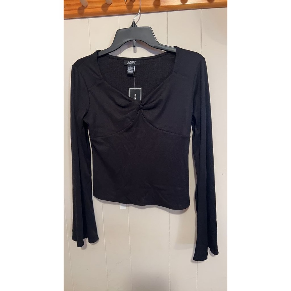 Just Polly Black Long Sleeve Top